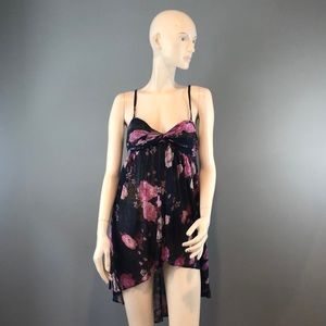 Free People Blue Floral Tank Top SZ S/P